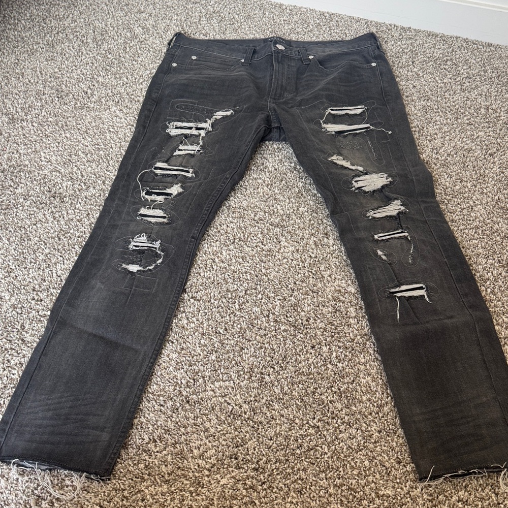 PacSun Charcoal Distressed Skinny Jeans